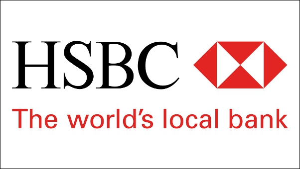 View of the HSBC logo.