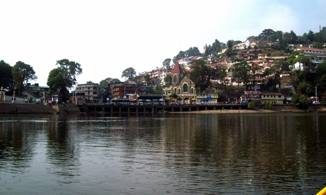 View of the Nainital and the town in Uttarakhand