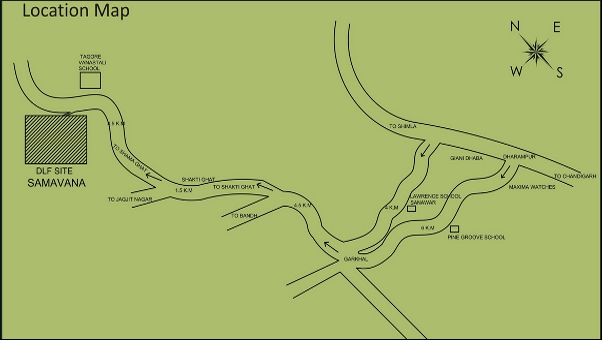 Location map DLF Samavana Kasauli