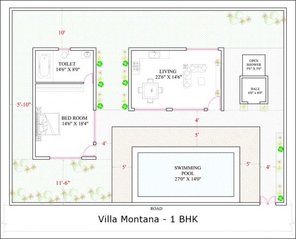 Villa Montana 1BHK floor plan