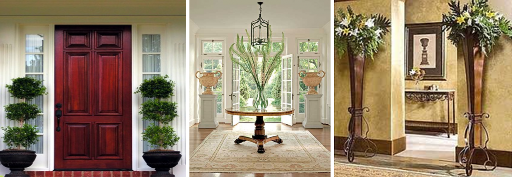 Use symmetric planters that present interesting silhouettes