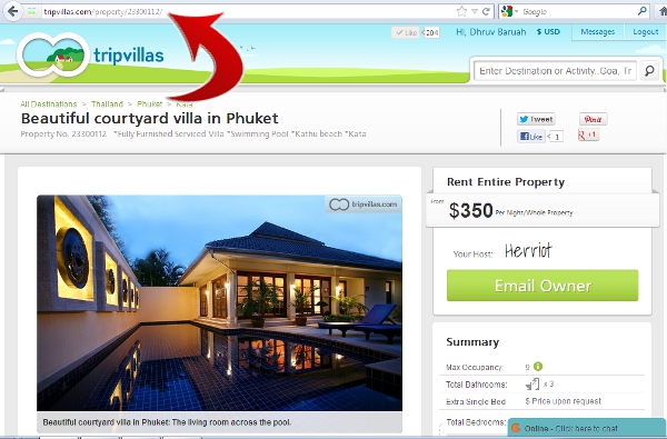 TripVillas.com property page TripVillas.com property page