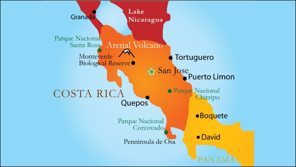 Tourist map Costa Rica Tourist map Costa Rica