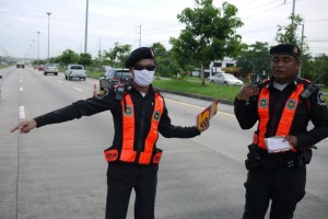 Thai Police road-check