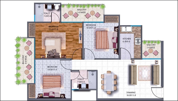 Antriksh NRI City Haridwar 3BHK floor plan Antriksh NRI City Haridwar 3BHK floor plan