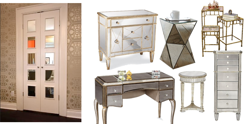 Mirrors on the furniture