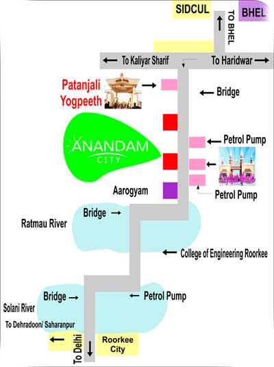 Anandam City Haridwar location map Anandam City Haridwar location map