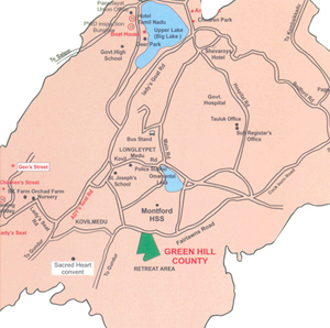 The location map of Green Hills County