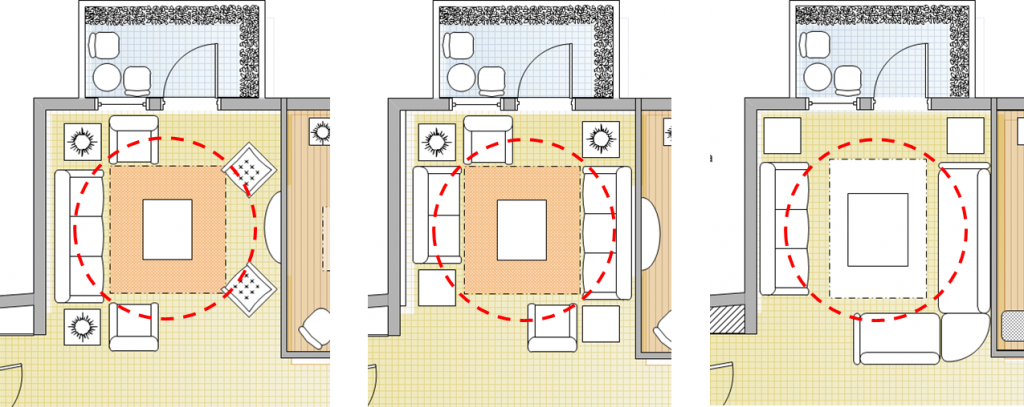 10 feet dia for conversation distance