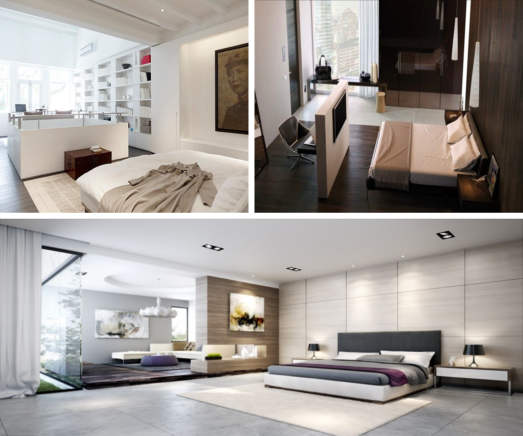Zoning bedrooms architecturally or by interior partitions