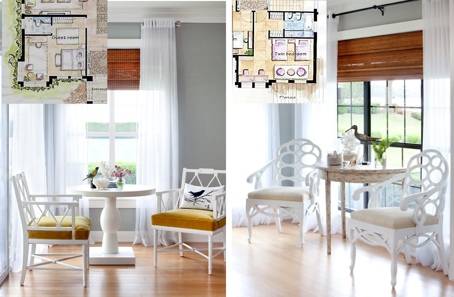 Corner window chairs that highlight the window feature