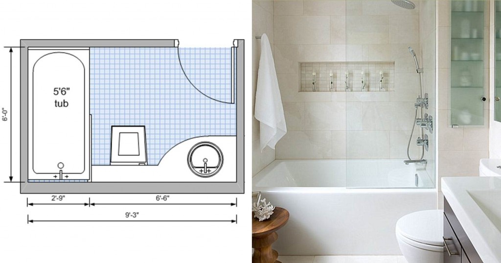 More spacious plan with three fixtures