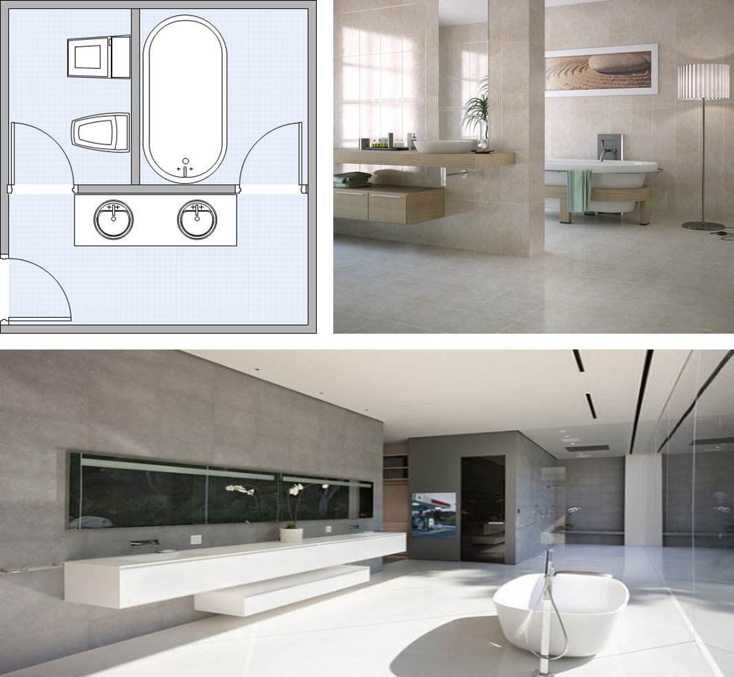 Four-fixture; separate rooms; luxury