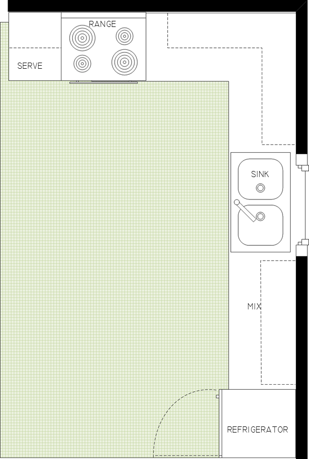 L - shaped kitchen